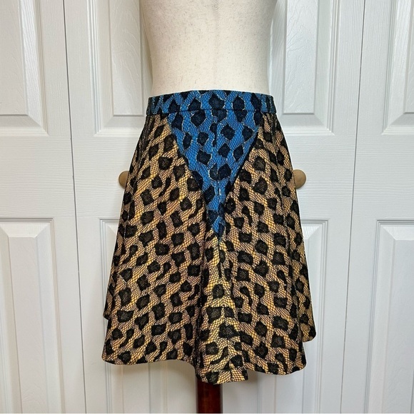 English Rose Leopard Print A Line Skirt Medium - Picture 6 of 12